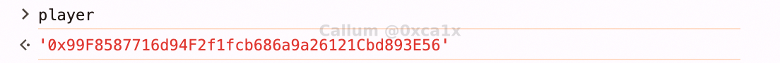 Ethernaut player address output