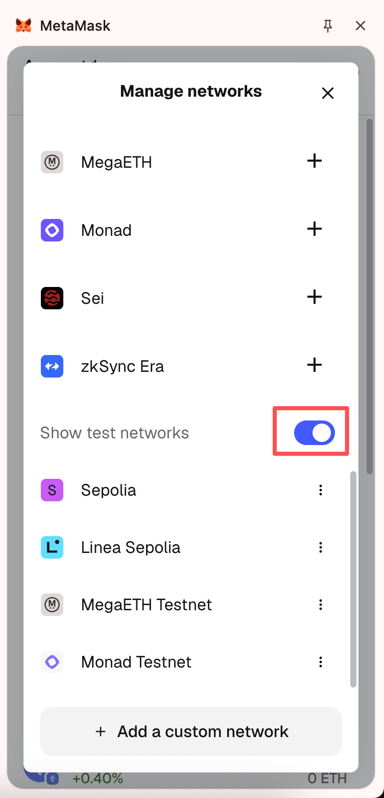 MetaMask 管理网络
